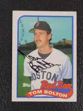 Tom Bolton Signed Topps #269 1989 Card Boston Red Sox Auto