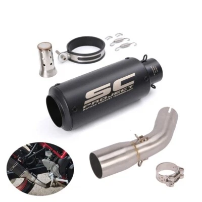 Silenciador negro tubo de escape tubo de escape sistema deslizable para Suzuki SV650 2016-2024 Foto 1 de 4