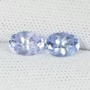 Gemma Tanzanite Naturale Azzurro Chiaro Lucentezza 1,54 ct - Coppia Ovale!!!!!! - Foto 1 di 3