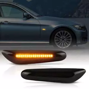 Clignotants latéraux LED convient pour BMW Série 3 | E36, E46, E90, E91, E92, E93 | NOIR - Photo 1/11