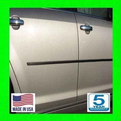 PARA ALFA ROMEO NEGRO FIBRA DE CARBONO PUERTA LATERAL MOLDURA CARROCERÍA CINTURÓN CUBIERTA JUEGO DE MOLDURAS 2 PIEZAS Foto 1 de 4