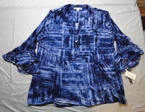 Studio Works Blue Mazerun Longsleeve Pullover Blouse - Womens XL - New With Tags - Picture 1 of 6