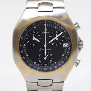 Omega Men's Watch Seamaster Polaris Chrono Black Working - Picture 1 of 3