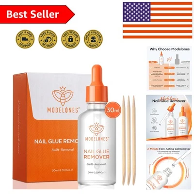 Removedor rápido de pegamento de uñas de 30 ml para uñas a presión - Fácil aplicación en dos pasos Foto 1 de 4