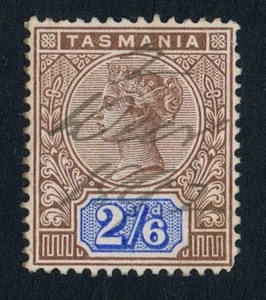 TASMANIA • 1892 •  Keyplate/Tablet Queen Victoria 2/6 fiscally used • SG 222 - Bild 1 von 2