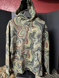 Maglione No Boundaries adulto 2XL verde felpa con cappuccio stampa marmorizzata oversize ampio Y2K - Foto 1 di 3