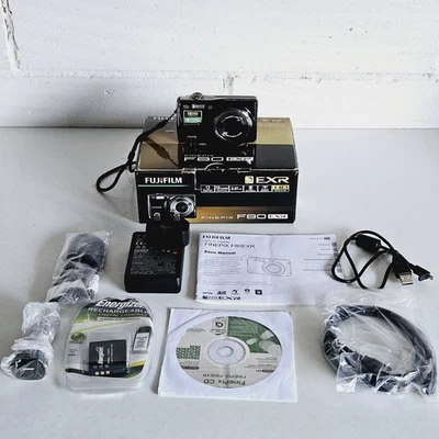 FujiFilm FinePix F80 EXR 12MP Digital Compact Camera Black with Charger - Tested - Image 1 of 4