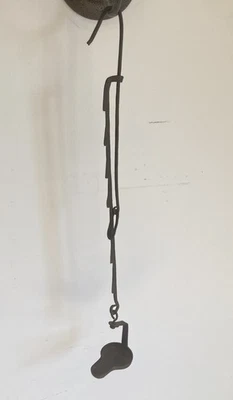 RARE! Antique 18th C Early lighting Wrought Iron adjustable betty lamp trammel - Image 1 of 4