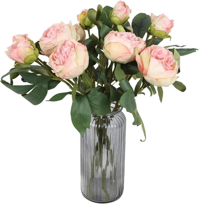 Pink Peonies Artificial Flowers 5PCS 10heads Vintage Silk Peonies Pink Silk - Image 1 of 4