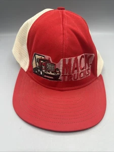 Parche de sombrero de camionero SnapBack vintage Premier Mack Trucks rojo blanco LG/XL - Imagen 1 de 8