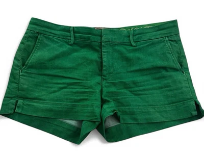 Pantalones Cortos Verdes Ricos y Ajustados Dobladillo Puño Informales Caminar Todos los Días Talla 30 Foto 1 de 4