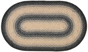 Braided Collection 3' x 5' Oval Black / Grey BRD311A Handmade Country Cottage... - Picture 1 of 3