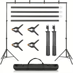 Adjustable Backdrop Stand Kit 2x3m Photo Background Support with Bag & Clamps - Picture 1 of 7