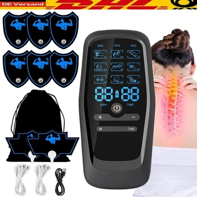 Tens Gerät Reizstromgerät Zweikanal 9 modi Pulsmassagegerät EMS-Muskelstimulator - Bild 1 von 4