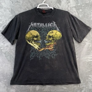Vintage 90s Metallica Pushead Sad But True Graphic Band T Shirt Faded Black XL - Picture 1 of 15