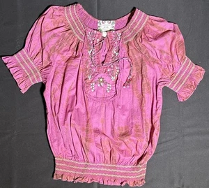 Blusa Chelsea Y Violeta Vintage Bordada Floral Rosa Púrpura Grande - Imagen 1 de 8