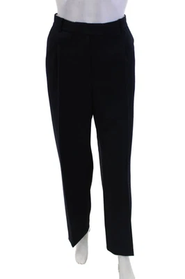 J Crew Collection Womens Pleated Front Wide Leg Dress Pants Navy Blue Wool Size - Image 1 of 4