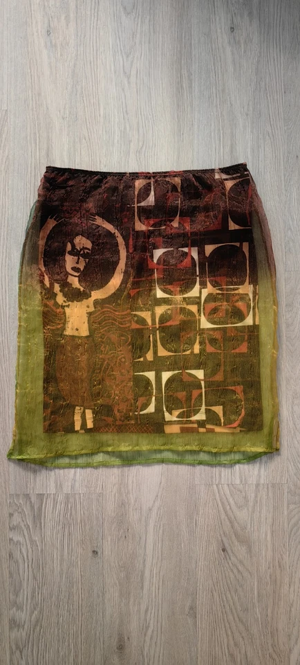 CUSTO BARCELONA Damen Rock knielang L Stretch mehrfarbig Neu - Bild 1 von 4