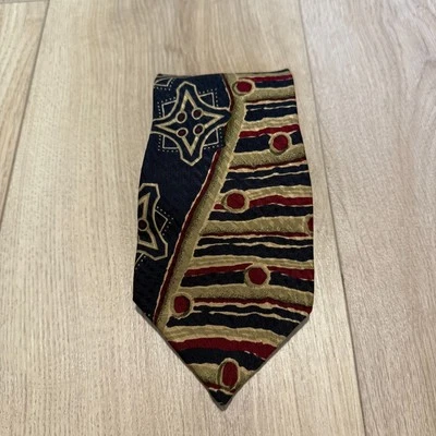 Vintage River Island Abstract Pattern 100% Silk Tie - Image 1 of 4