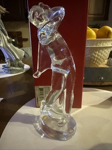 Vintage Baccarat French Crystal Male "Full Swing" Golfer Figurine 9.5 Inches - Picture 1 of 3