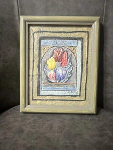 Mary Beth Zeitz Resin Wall Plaque FRAMED 8x10" Dutch Tulips. Wall Art - Picture 1 of 4