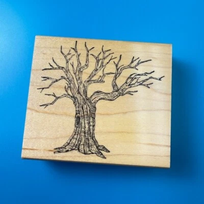 Bare Tree~Winter~Background Rubber Stamp~ 4"X  3.5"~Art Impressions - Image 1 of 4