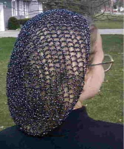 Metallic/Baumwolle Haarschlüpf - handgehäkelt - langlebig gemacht - Bild 1 von 15