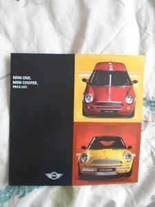 Mini One & Cooper Price List brochure Oct 2001 UK market - Picture 1 of 1