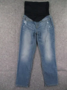 Levis Signature Maternity Jeans Womens SMALL Blue Denim Boyfriend Pull Up 29x28 - Picture 1 of 16