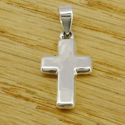 Small THICK CROSS PENDANT - 925 Sterling Silver - NEW! - Image 1 of 4
