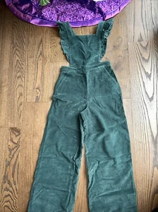 Hanna Andersson Anderson Girls Bib Overalls Bright Flowers Snow 120 6/7 - Picture 1 of 6