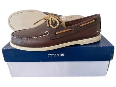 Sperry Top-Sider A/O Auténticos Originales Cuero Marrón Zapatos de Barco Bajos Talla 6 M Foto 1 de 4