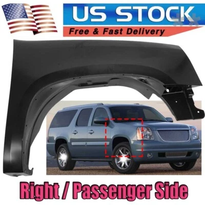 Black Fender For 2007-2014 GMC Yukon Yukon XL 1500 Front Passenger Primed Steel Foto 1 de 4