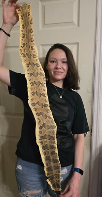 Timber Canebrake RATTLESNAKE snake skin hide pelt Leather Hide Costume Crafts - Image 1 of 4
