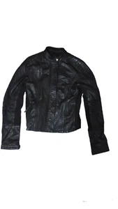 Chaqueta negra de colección Armani vaqueros de cuero ovino para mujer motocicleta motociclista talla EE. UU. 6 - Imagen 1 de 24