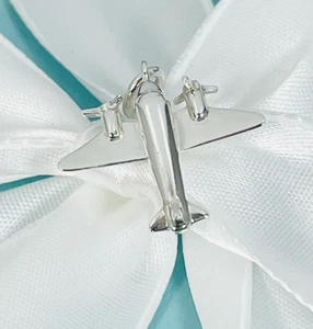 Tiffany Airplane Plane Pendant or Charm in Sterling Silver Italy FREE Shipping - Picture 1 of 7