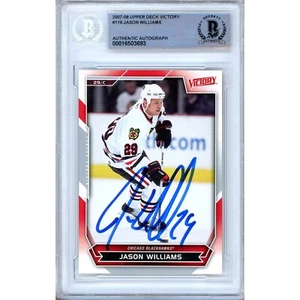 07-08 Upper Deck Victory #119 Jason Williams Signed Card Auto Beckett Blackhawks - Picture 1 of 5