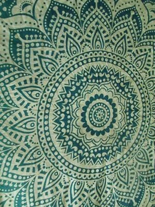 Teal Green and Blue Mandala Design Duvet Cover 86" x 82" Studio 2000 F1452 - Picture 1 of 6