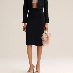 New Chelsea & Theodore Black Knit Pencil Skirt Size: Medium - Picture 1 of 6