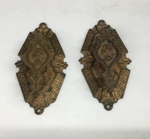 Antique 1870s Cast Bronze Figural Curtain Tie Backs Matching Pair….[B13] - Bild 1 von 4