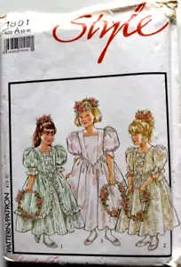 STYLE PATTERN 1891 DRESSES FORMAL GIRLS SIZES 3 4 5 6 7 8 9 UNCUT VINTAGE FF - Picture 1 of 2