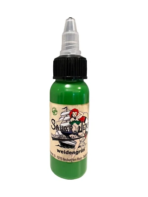 (899,00€/L) SAILOR JERRY WEIDENGRÜN 30ml INKgrafiX® TATTOO FARBE VEGAN ROT NEU D - Bild 1 von 3