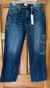 Sundance Driftwood Embroidered Stella Flashflower Jeans 32 X 29 NWT - Picture 1 of 14