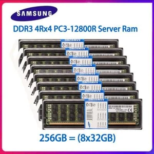 256GB (8x32GB) DDR3 1600MHZ PC3-12800R 1.5V 4Rx4 ECC Registered Ram for Server - Picture 1 of 5