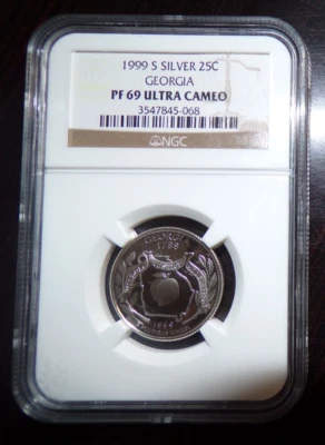 1999-S Silver ULTRA CAMEO Georgia Quarter NGC PF-69 25c - Image 1 of 2