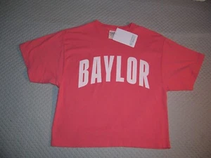 Baylor Bears Shirt women's Medium PINK oversized crop Big 12 Football Cotton - Picture 1 of 3