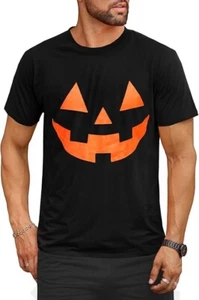 Halloween T-Shirt Adult Pumpkin Skeleton Funny Party Novelty Print Black XL - Picture 1 of 5