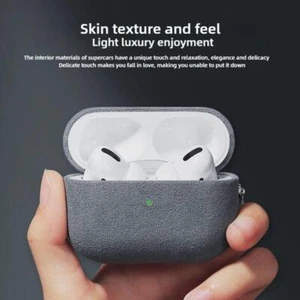Suede Leather Case for Airpods 4 Luxury Artificial Leather✨y✨f - Picture 1 of 18