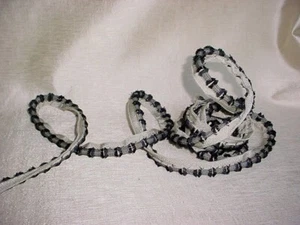 11Y KRAVET LEE JOFA J32 WHISKERS SILVER PLATINUM BLACK CORD UPHOLSTERY TRIM - Picture 1 of 3