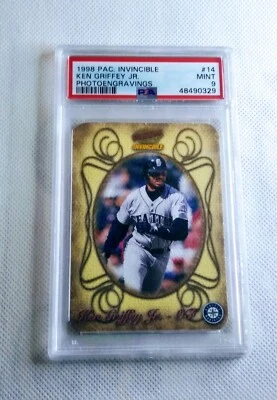Ken Griffey Jr 1998 Pacific Invincible Photo Engravings #14 PSA 9 Pop 1 (8 high) - Image 1 of 2